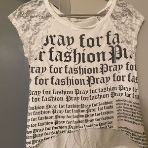 Trendy lacy and cotton high low adorable top